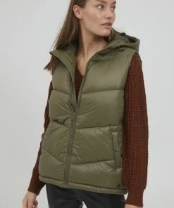 Oxmo OXTABITA - Chaleco - Dusty Olive , Mujer