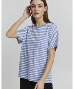 Oxmo OXSTEFFI - Camiseta Estampada - Bel Air Blue , Mujer