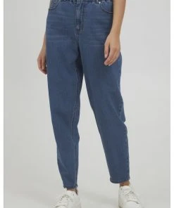 Oxmo OXANN - Vaqueros Slim Fit - Mid Blue Denim, Mujer