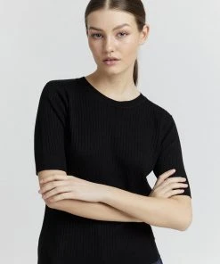 Oxmo RIONA - Camiseta Básica - Black , Mujer