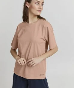 Oxmo PINALA - Camiseta Básica - Mahogany Rose , Mujer