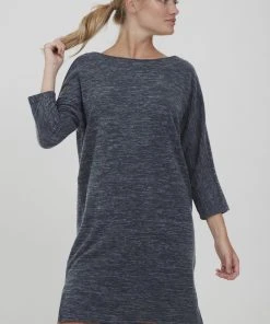 Oxmo OXBINALA - Vestido De Punto - Total Eclipse Melange , Mujer