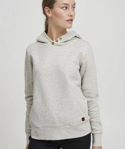 Oxmo OXVERA - Jersey Con Capucha - Oyster Grey Melange , Mujer
