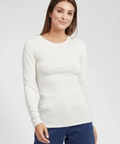 Oxmo OXMARIE - Camiseta De Manga Larga - Oyster Grey Melange , Mujer