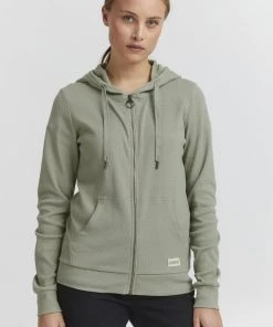 Oxmo OXLOVA - Sudadera Con Cremallera - Seagrass Melange , Mujer