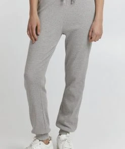 Oxmo LIZ - Pantalones Deportivos - Light Grey Melange , Mujer