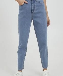 Oxmo OXANNE - Vaqueros Rectos - Ligth Blue Denim , Mujer