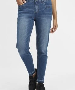 Oxmo OXIRABELLE - Vaqueros Slim Fit - Antique Blue , Mujer