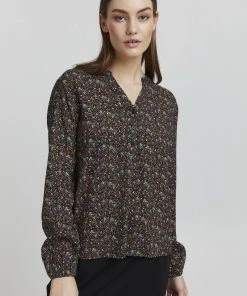 Oxmo ELVY - Blusa - Burnt Orange Mix , Mujer