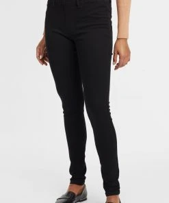 Oxmo OXGESINE - Vaqueros Pitillo - Black , Mujer
