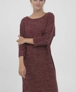 Oxmo OXBINALA - Vestido De Punto - Chocolate Truffle Melange, Mujer