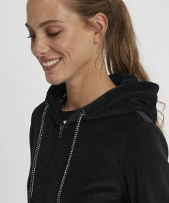 Oxmo OXNICKY - Sudadera Con Cremallera - Black , Mujer -Oxmo Elegante tienda 4cb951b3619d41fdaa524cfea7117075