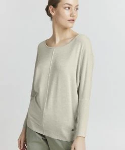 Oxmo OXHERDIS - Jersey De Punto - Oyster Grey Melange , Mujer
