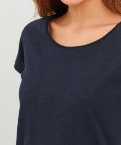 Oxmo OXLYDI - Camiseta Básica - Blue , Mujer -Oxmo Elegante tienda 51174e086f484be28f2e2a6eafa49ad1