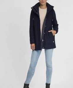 Oxmo OXRIEKE - Abrigo Corto - Insignia Blue Melange, Mujer -Oxmo Elegante tienda 53899fd5905c4b75a56636e89b8d9dd4