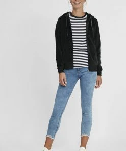 Oxmo OXNICKY - Sudadera Con Cremallera - Black , Mujer -Oxmo Elegante tienda 5816459fe1544491abc7bfa9099f8ab8