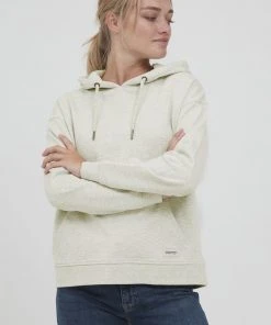 Oxmo OXGRETA - Jersey Con Capucha - Oyster Grey Melange , Mujer