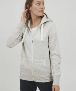 Oxmo OXOLINDA - Chaqueta De Punto - Oyster Gray Melange , Mujer