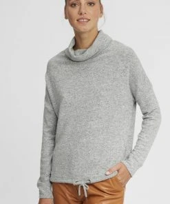 Oxmo OXBELMA - Jersey Con Capucha - Light Grey Melange , Mujer