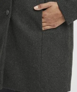 Oxmo OXHERMY - Abrigo Clásico - Dark Grey Melange, Mujer -Oxmo Elegante tienda 6b921c25c14348d98e34edfc42417e30