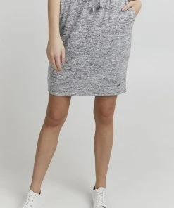 Oxmo BIRGA - Falda De Tubo - Light Grey Melange, Mujer