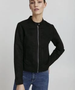 Oxmo PEGGY - Chaqueta De Cuero Sintético - Black , Mujer