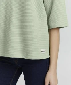 Oxmo JONNE - Camiseta Básica - Frosty Green, Mujer -Oxmo Elegante tienda 8707671e46994047878e09b681104c03