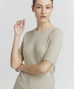 Oxmo RIONA - Camiseta Básica - Oystergrer Melange, Mujer