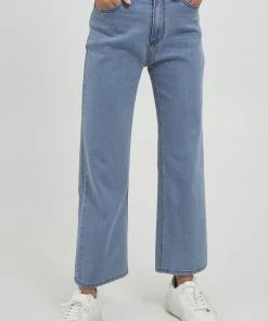 Oxmo OXANNI - Vaqueros A Campana - Ligth Blue Denim, Mujer