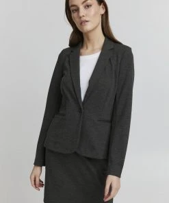 Oxmo AENNE - Blazer - Medium Grey Melange , Mujer