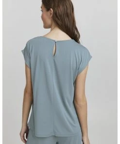 Oxmo BJALLA - Camiseta Estampada - Blue , Mujer -Oxmo Elegante tienda a03fbf85309f402f8608299625ec1f93