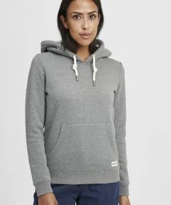 Oxmo OXBINNA - Jersey Con Capucha - Grey Melange , Mujer