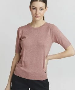 Oxmo OXHELIN - Camiseta Básica - Ash Rose Melange, Mujer