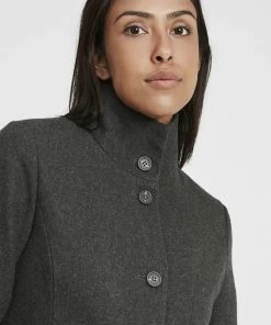 Oxmo OXHERMY - Abrigo Clásico - Dark Grey Melange, Mujer -Oxmo Elegante tienda b72b05739ecc437c9afe4b5d71b66397