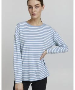 Oxmo Camiseta De Manga Larga - Bel Air Blue , Mujer