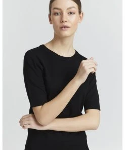 Oxmo OXHELIN - Camiseta Básica - Black, Mujer
