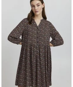 Oxmo Vestido Informal - Burnt Orange Mix , Mujer