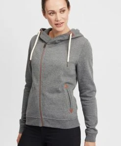 Oxmo OXVICKY - Sudadera Con Cremallera - Grey Mel, Mujer