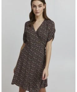 Oxmo OXEMBLA - Vestido Informal - Burnt Orange Mix, Mujer