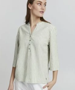 Oxmo OXANEA - Blusa - Seagrass Mix , Mujer