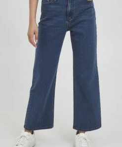 Oxmo OXANNI - Vaqueros A Campana - Mid Blue Denim , Mujer