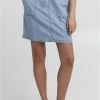 Oxmo OXLILLE - Falda Vaquera - Light Blue Denim , Mujer